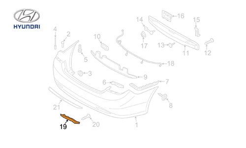 شبرنگ سپر عقب چپ هیوندای سوناتا YF