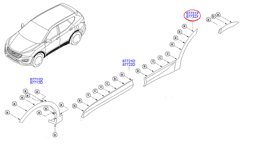 فلاپ عقب راست هیوندای سانتافه IX45